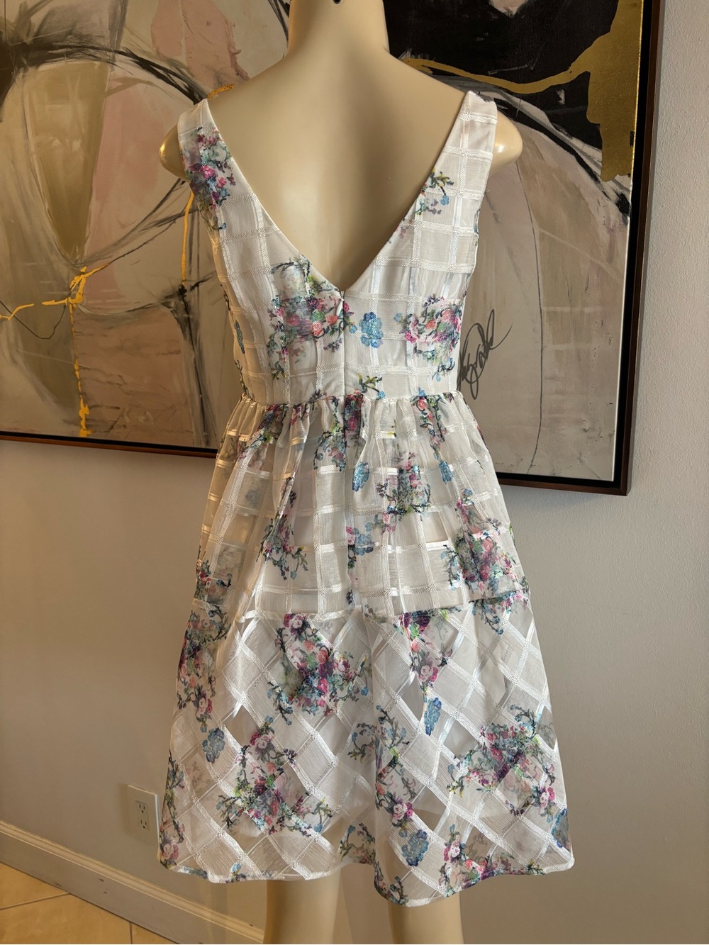 Maeve White Floral Mini Dress